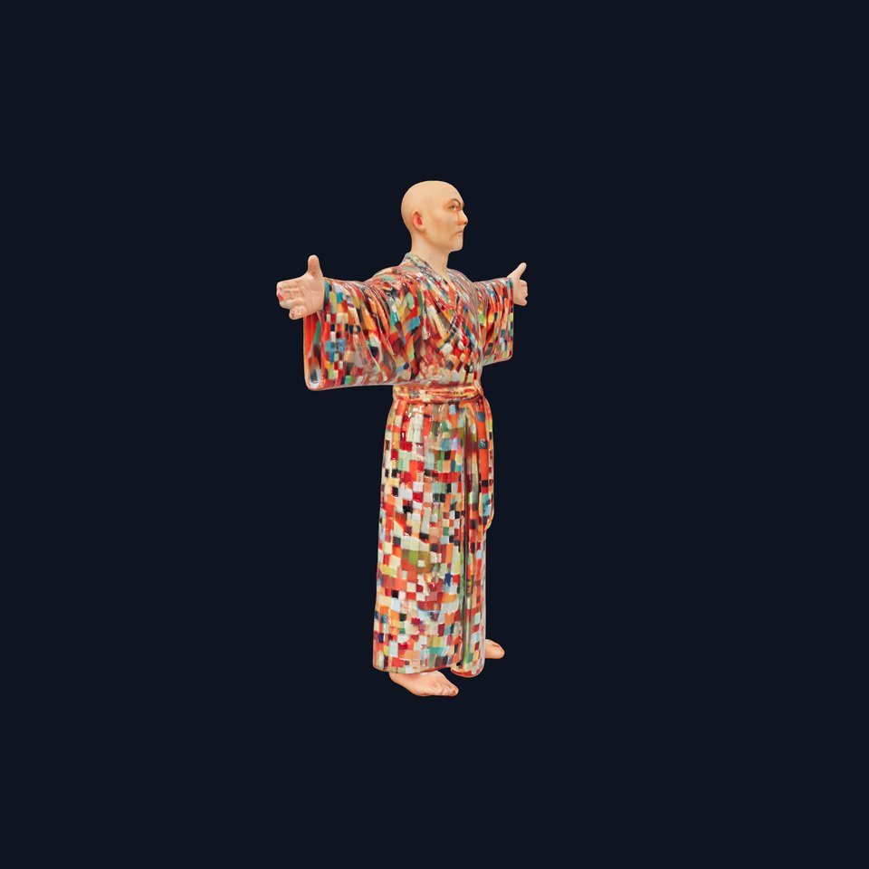 Vibrant Mosaic Kimono model pack